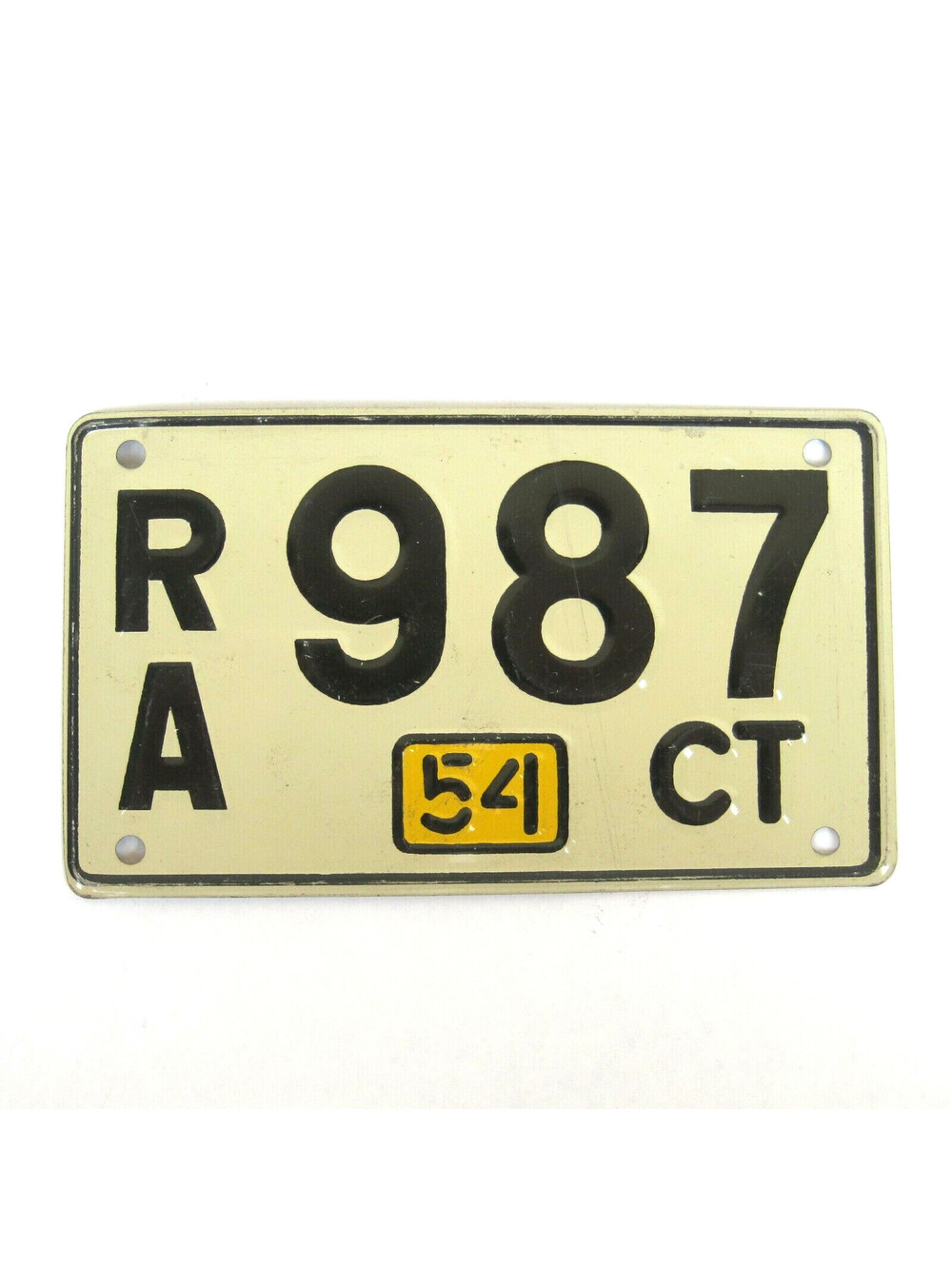 Vintage 1954 Wheaties Cereal Connecticut Metal Bicycle License Plate Mini RA 987